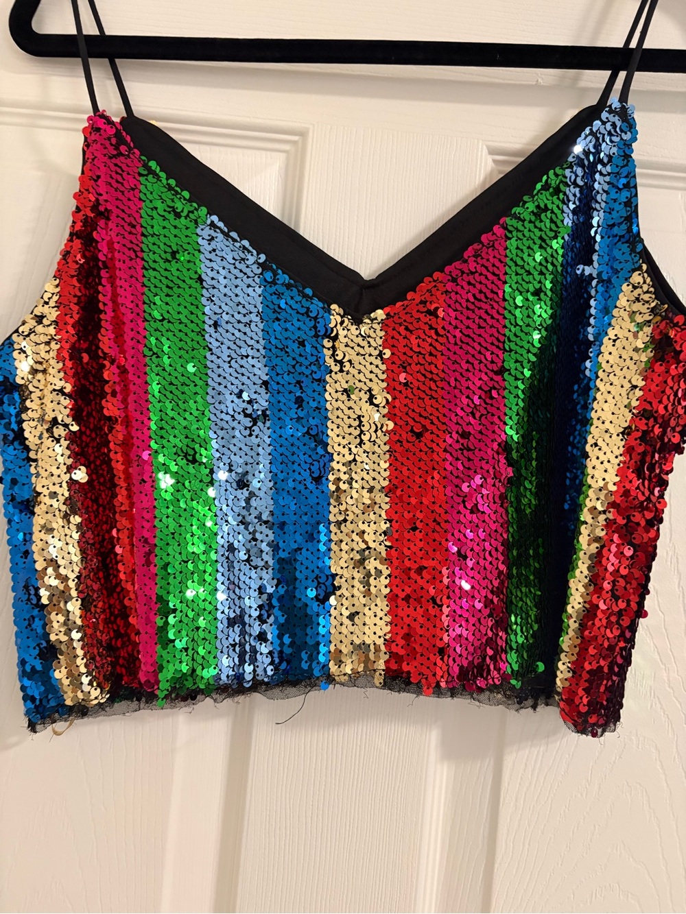 Hot & Delicious Multicolor Sequin Stripe Camisole